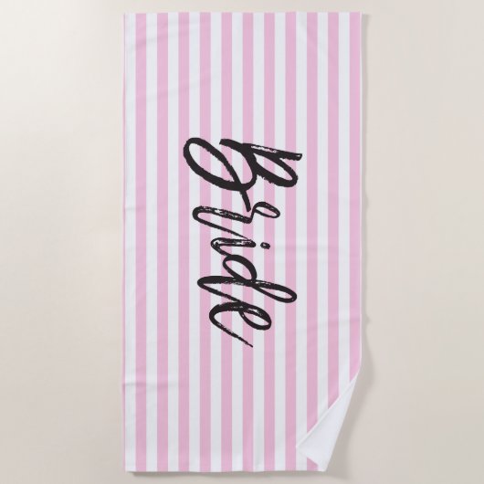 Bride roze striped strandlaken (Voorkant)