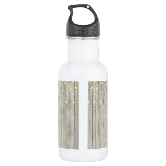 Bride Rustic Beach String Lights Ocean Wedding Waterfles (Achterkant)