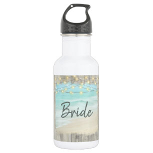 Bride Rustic Beach String Lights Ocean Wedding Waterfles