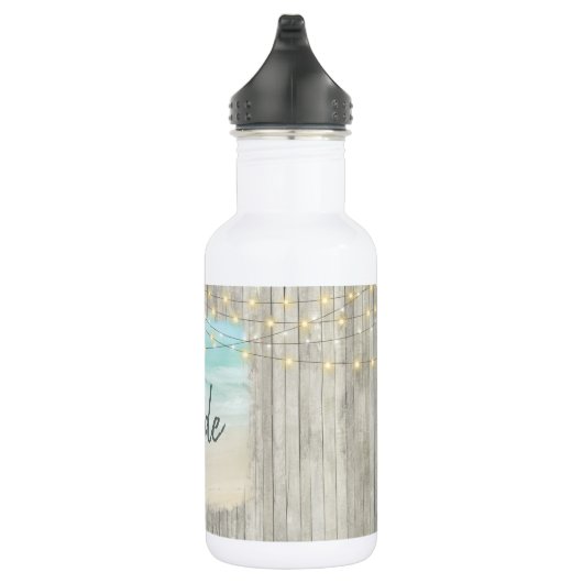 Bride Rustic Beach String Lights Ocean Wedding Waterfles (Rechts)