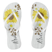 Bride Rustic Wood Sunflower Teenslippers (Voetbed)
