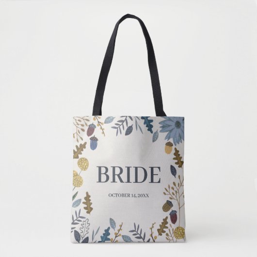 Bride rustige herfstbladeren herfst herfst bruilof tote bag (Voorkant)