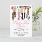 Bride’s Last Rodeo Bachelorette Party Cowboy Boots Kaart (Staand voorkant)
