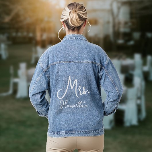 Bride Schattige script minimaal Denim Jacket