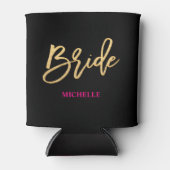 Bride Script Black/Gold/Hot Pink op maat Blikjeskoeler (Voorkant)
