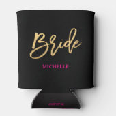 Bride Script Black/Gold/Hot Pink op maat Blikjeskoeler (Achterkant)
