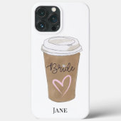 Bride Script Coffee Heart Modern Case-Mate iPhone Case (Achterkant)