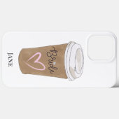Bride Script Coffee Heart Modern Case-Mate iPhone Case (Achterkant (horizontaal))