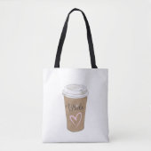 Bride Script Coffee Modern Heart Tote Bag (Voorkant)