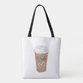 Bride Script Coffee Modern Heart Tote Bag (Achterkant)