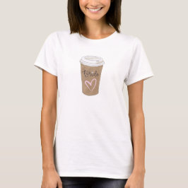 Bride Script Diamond Heart Coffee Lover Modern T-shirt