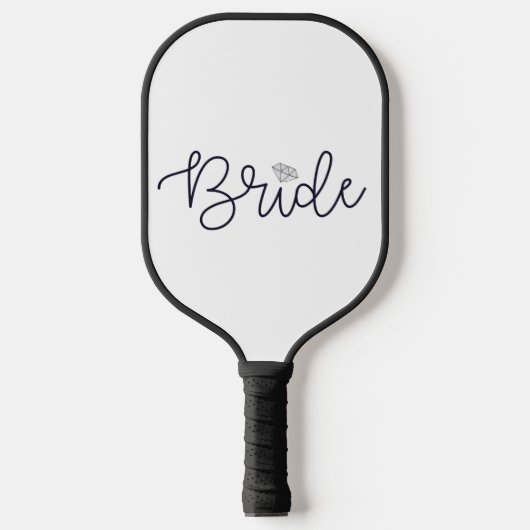 Bride Script Diamond Modern Trendy Pickleball Paddle (Voorkant)