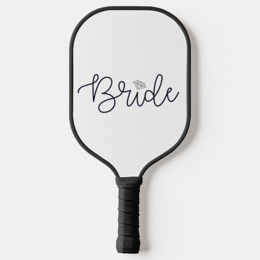 Bride Script Diamond Modern Trendy Pickleball Paddle (Achterkant)