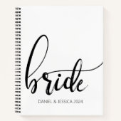 Bride Script Elegant minimalistisch bruiloft Notit Notitieboek (Voorkant)