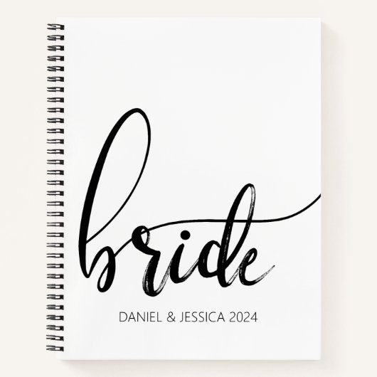 Bride Script Elegant minimalistisch bruiloft Notit Notitieboek (Voorkant)