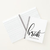 Bride Script Elegant minimalistisch bruiloft Notit Notitieboek (Binnen)