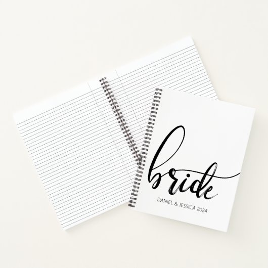 Bride Script Elegant minimalistisch bruiloft Notit Notitieboek (Binnen)