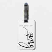 Bride Script Elegant minimalistische namen Bagagel Bagagelabel (Achterkant verticaal)