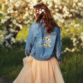 Bride Script Land Chique Waterverf Zonnebloemen Denim Jacket