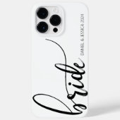 Bride Script Minimalist Zwart Wit iPhone Case (Achterkant)