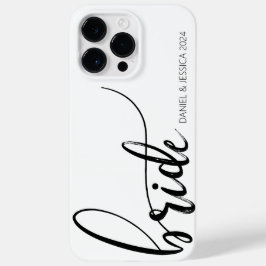 Bride Script Minimalist Zwart Wit iPhone Case