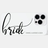 Bride Script Minimalist Zwart Wit iPhone Case (Achterkant (horizontaal))