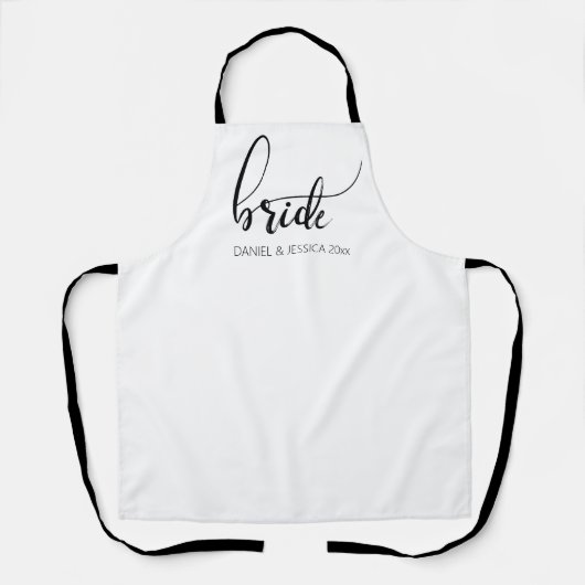 Bride Script minimalistische namen Keuken Schort (Voorkant)