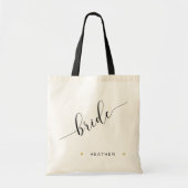 Bride Script Simple Modern Bridal Party Gold Heart Tote Bag (Voorkant)