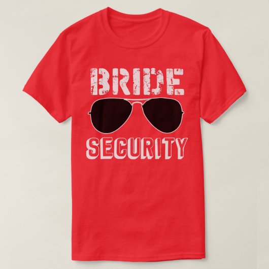 Bride Security Funny Verloving Cute Fun Bachelore T-shirt (Design voorkant)