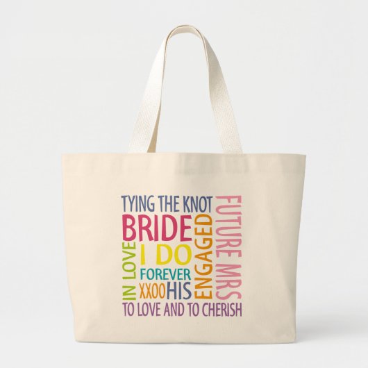 Bride Sentiments Wedding Grote Tote Bag (Voorkant)