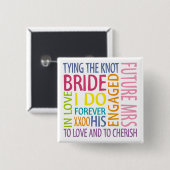 Bride Sentiments Wedding Vierkante Button 5,1 Cm (Voorkant /achterkant)
