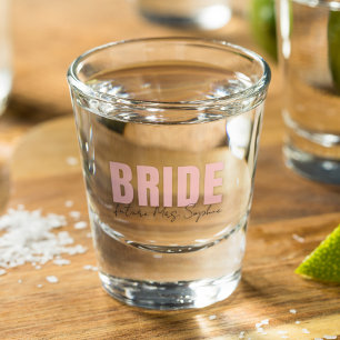 Bride Shot Glass Gepersonaliseerde toekomstige m Glas