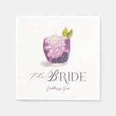 Bride Signature Cocktail Waterverf Wedding Drink Servet (Voorkant)