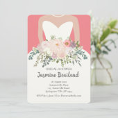 Bride silhouet met vrijgezellenfeest van bloemen kaart (Staand voorkant)