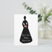 Bride Silhouette Briefkaart (Staand voorkant)