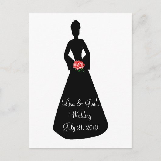 Bride Silhouette Briefkaart (Voorkant)
