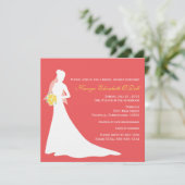 Bride Silhouette Bruids Douche Uitnodigingen (Staand voorkant)