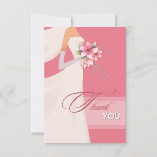 Bride Silhouette Dank u Vrijgezellenfeest Kaart (Voorkant)