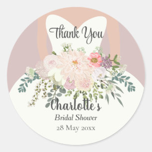 Bride Silhouette Floral Vrijgezellenfeest Hartelij Ronde Sticker