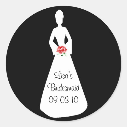 Bride Silhouette I Ronde Sticker (Voorkant)