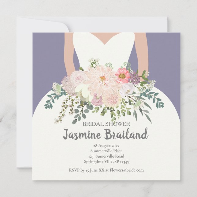 Bride silhouette met vrijgezellenfeest van florale (Voorkant)