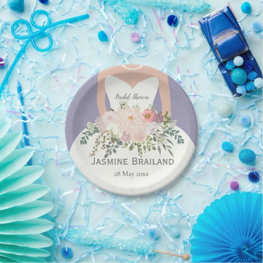 Bride silhouette vrijgezellenfeest gepersonaliseer papieren bordje (Feest)