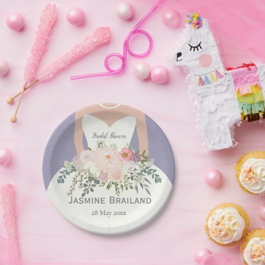 Bride silhouette vrijgezellenfeest gepersonaliseer papieren bordje (Feest)