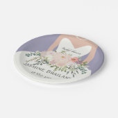 Bride silhouette vrijgezellenfeest gepersonaliseer papieren bordje (Gekanteld)