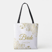 Bride Simple Elegant Wedding Canvas tas White Gold (Achterkant)
