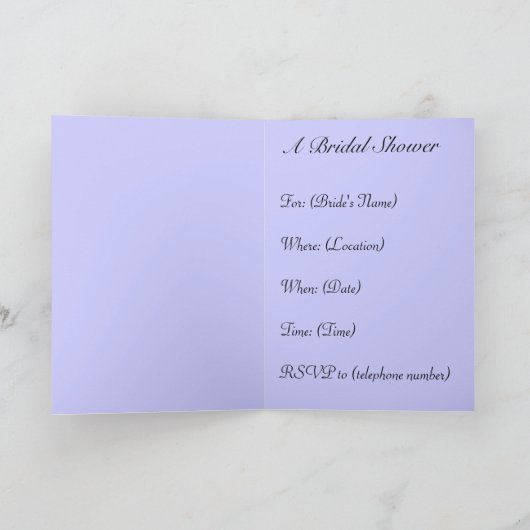 Bride Sitting Bruids Douche Uitnodiging (Binnen)