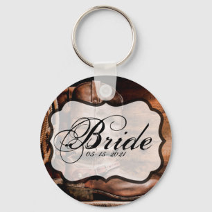 Bride Sleutelhanger Cowboy Boots Barn Wood Rustic 