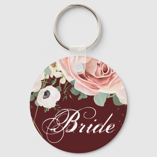 Bride Sleutelhanger Geometric Garden Roos Wine Bur (Voorkant)