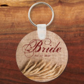 Bride Sleutelhanger Wheat on Burlap Sack Country R (Voorkant)