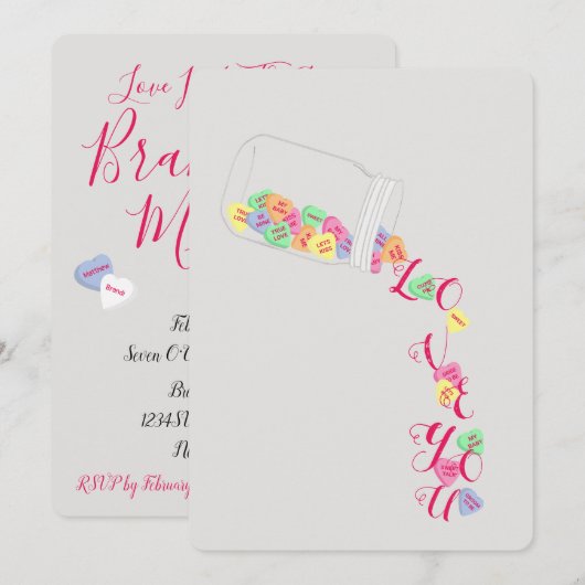 BRIDE Snoep Hart ik van jullie feestfeest Kaart (Voorkant / Achterkant)